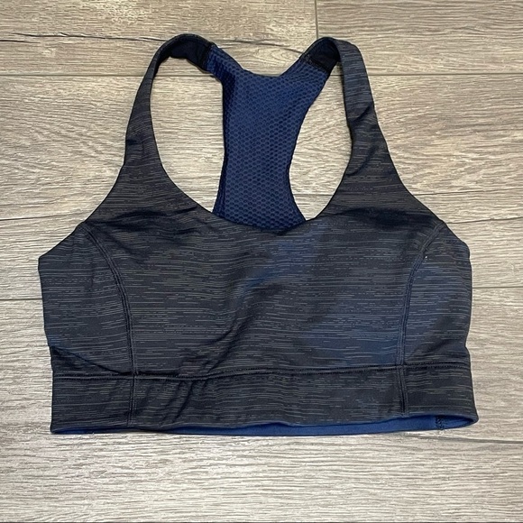 Outdoor Voices Other - OUTDOOR VOICES Doing Things Sports Bra Black Blue Sz XS Mesh Racerback Yoga.